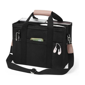 Sac de plage en toile réutilisable, taille moyenne, avec fermeture éclair sur l'épaule, design élégant, logo personnalisé, idéal pour les essentiels quotidiens et les cadeaux. - Product Image 1