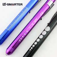 Promocional portátil Doctor Led Pen Light Flatheaded Medical Light Batería de aluminio Mini Pen Torch Led Linterna con clip