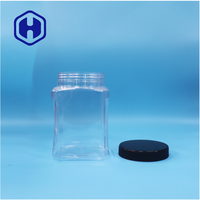 Pot à bonbons en PET transparent carré de 2250 ml avec couvercle à vis anti-fuite sans BPA de qualité alimentaire pour les collations, les biscuits