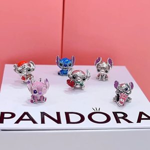 Pulsera <span class=keywords><strong>de</strong></span> colaboración Stitch, <span class=keywords><strong>Plata</strong></span> <span class=keywords><strong>de</strong></span> Ley 925, Cuentas <span class=keywords><strong>de</strong></span> Ángel Rosa <span class=keywords><strong>PANDORA</strong></span>, Accesorios Personalizados DIY, Joyería <span class=keywords><strong>de</strong></span> Alta Gama - Product Image 2