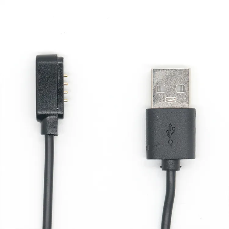 Conector magnético Pogo de 4 pines, personalizado de fábrica, con Cable de carga USB AM