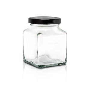 Barattoli di vetro quadrati da 230 ml con coperchio a vite - Product Image 1