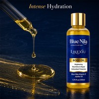 Huile Corporelle Bleue Nila avec Huile de Jojoba, Huile de Rose Musquée, Huile de Graines de Tournesol, Vitamine E, Extrait de Feuille de Lotus – Nourrissante, Éclaircissante, Éclatante