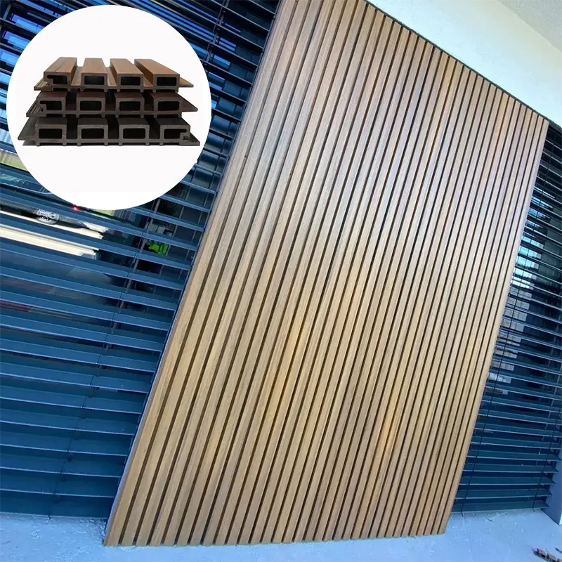 Panel de pared wpc de grano de madera, revestimiento de madera y plástico, resistente al fuego, de alta calidad, CHINA
