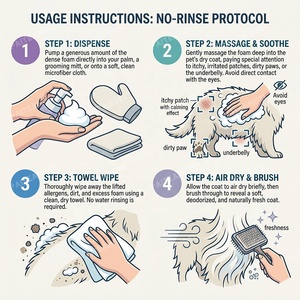 Private Label Dog <strong>Dry</strong> <strong>Shampoo</strong> 210ml Deodorizing No Rinse Foam Cleanser <strong>Cat</strong> Care ODM - Product Image 4
