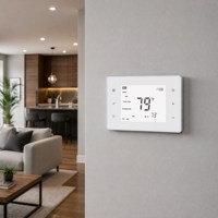 Termostato Programmabile Multistadio 24VAC 3H2C per Pompa di Calore, Controllo a Doppio Carburante con Commutazione O/B, Controllo di Emergenza Ausiliario per Riscaldamento HVAC