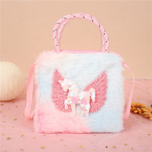 Wholesale Fashion Cute Kids Shoulder Bag Plush <strong>Cartoon</strong> Sweet Princess Girl Messenger Handbag