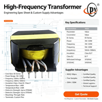 Transformateur toroïdal haute fréquence 600VA, entrée 110V 120V, sortie 220V 24V, 50/60Hz, haute efficacité, certifié UL