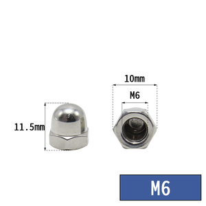 Écrous à insérer, couvercle intégré, femelle, en fer nickelé, tête ronde, écrou à tête hexagonale, accessoire de quincaillerie, écrous décoratifs à tête ronde - Product Image 6