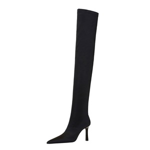 <span class=keywords><strong>Stivali</strong></span> da donna a calzino alti fino al ginocchio scarpe a punta con tacco alto elasticizzato in tessuto lungo alla moda <span class=keywords><strong>stivali</strong></span> da donna - Product Image 5
