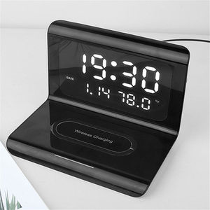 Cargador Inalámbrico Magnético WC083 con Reloj Despertador Digital, Soporte para Teléfono Móvil, Soporte para Auriculares, Carga Rápida - Product Image 2