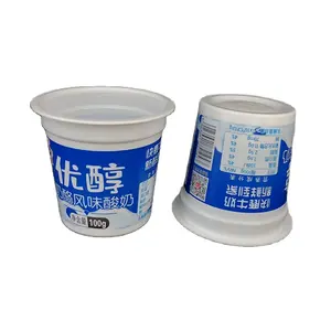 Kunden spezifischer 135ml PP-Joghurt becher aus Kunststoff mit Aluminium folien deckel