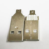 Konektor USB 3.1 Tipe A Jantan dengan Pelapisan Nikel dan Cangkang Logam 4-Pin untuk DIY