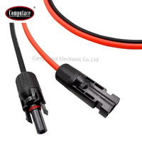 Câble d'extension solaire photovoltaïque étanche 10AWG 2M 1000V CC, conducteur en cuivre étamé, isolation PVC, rouge/noir, 30A, longueur personnalisable