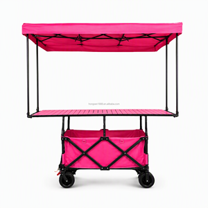 <span class=keywords><strong>Chariot</strong></span> de camping <span class=keywords><strong>pliable</strong></span> à quatre roues <span class=keywords><strong>avec</strong></span> table réglable en hauteur et <span class=keywords><strong>toit</strong></span> pare-soleil pour le shopping et le stockage, OEM disponible - Product Image 1