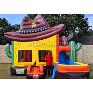 Castillo Inflable <span class=keywords><strong>de</strong></span> PVC para Niños con Tobogán, Casa <span class=keywords><strong>de</strong></span> Brinco Comercial con Soplador para Fiestas, Estilo Vaquero <span class=keywords><strong>del</strong></span> <span class=keywords><strong>Oeste</strong></span> - Product Image 3