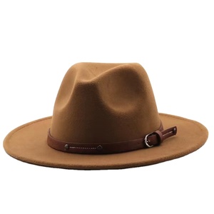 Rắn màu polyester bông rộng vành cảm thấy Fedora Hat đối với phụ nữ người đàn ông với Ribbon & Rope Mùa Đông ngoài trời - Product Image 3