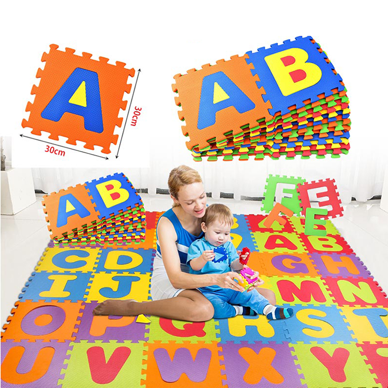 EVA Foam Puzzle Play Mat Piso, bloqueio Playmat Chegadas Alfabeto e Números Borracha USSE Novo Ideal para Crawling Bebê Infantil