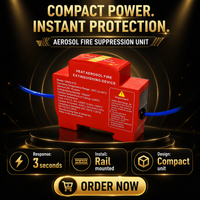 Extincteur compact sur rail DIN Boerda QRRO.01G/S-FA, suppression automatique par aérosol pour tableaux électriques