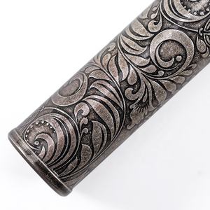 JIFENG JF-020 <span class=keywords><strong>Antique</strong></span> Argent Laiton Métal Embossé Motif de Fleurs Tube de Cigare de Voyage de Moins de 57 Anneaux - Product Image 5