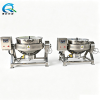 Marmite à double enveloppe inclinable en acier inoxydable à chauffage multiple pour la fabrication de confitures, produits à base de haricots et de matières premières cosmétiques