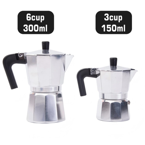 <span class=keywords><strong>Cafetera</strong></span> Moka <span class=keywords><strong>Italiana</strong></span> de Aluminio Plateado de 3 y 6 Tazas, <span class=keywords><strong>Cafetera</strong></span> Espresso para Estufa de Gas, <span class=keywords><strong>Cocina</strong></span> y Hogar - Product Image 2