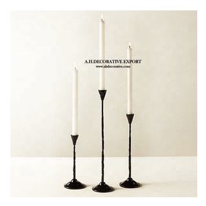 Ensemble de 3 bougeoirs en métal blanc, bougeoir à lumière chauffe-plat, bougeoir pour décoration de salon, bougeoir unique - Product Image 3