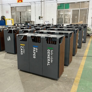 صناديق قمامة معدنية وفولاذية مجلفنة للخدمة الشاقة من الحديد للاستخدام الخارجي - Product Image 6