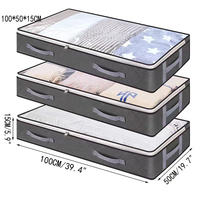 Fenêtre transparente vêtements placard oreiller couvertures couette organisateur boîte 6 Pack vêtements sous lit Oxford literie feuille sacs de rangement étui