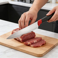 Couteaux de cuisine en acier inoxydable 3Cr13 Chef Star 5 pièces en gros avec manche en plastique et étui, compatibles lave-vaisselle, design moderne