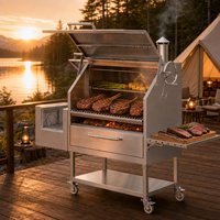 Barbecue au charbon de bois de style Santa Maria en acier inoxydable commercial Grill de style argentin