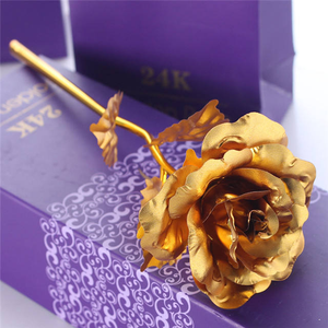 Ingrosso regalo di san valentino 24k <span class=keywords><strong>rosa</strong></span> dorata con scatola regalo 24k lamina d'oro <span class=keywords><strong>rosa</strong></span> - Product Image 1
