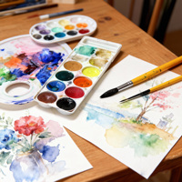Palette de peinture aquarelle semi-humide, étui et pinceaux, 36 couleurs assorties