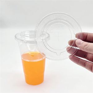 Wholesale High Quality Eco-Friendly Leak-Proof Food Grade PET Plastic Lid <b>Sipper</b> Dome Flat 98mm Size for Cups Easy Use - Product Image 4