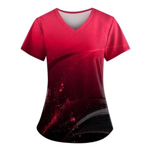 Blusa <span class=keywords><strong>da</strong></span> <span class=keywords><strong>donna</strong></span> con stampa a maniche corte in cotone divisa <span class=keywords><strong>da</strong></span> infermiera in poliestere - Product Image 3