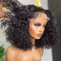 Perruques Courtes Bob en Cheveux Humains Péruviens en Gros, Perruques Lace Front pour Femmes Noires, Perruques Frontales HD Lace Frisées Kinky en Cheveux Humains