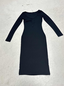 Robe longue moulante en maille à découpes et col rond, coupe sexy américaine, ajustée, qui sculpte la taille, élégante, pour femme, tenue de soirée - Product Image 6