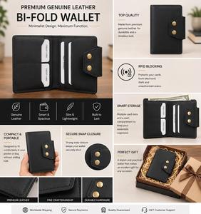 Portefeuille en cuir véritable pour homme, finition premium, fourni directement par l'usine, provenant d'un fournisseur indien. - Product Image 4