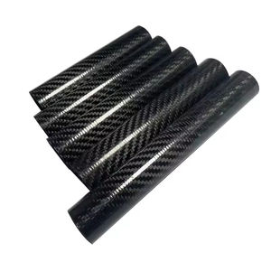 Grote diameter koolstofvezelbuis op maat gemaakte 3K koolstofvezelpijp voor ED metaaldetector paal schacht - Product Image 3