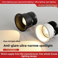 Projecteur LED moderne à usage domestique encastré avec cadre étroit Corps en aluminium anti-éblouissement profond SAA RCM IC-4 CE