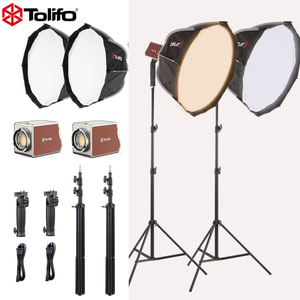 Kit de Iluminación de Video TOLIFO PL-200B AC 200W, Iluminación Continua para Fotografía con Softbox y Soporte de 60CM, Kit de Luz de Estudio Bicolor - Product Image 1