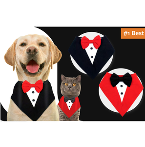 Wholesale Premium Cotton <b>Dog</b> Tuxedo Bandana Adjustable Formal Pet Wedding Bandana <b>Collar</b> for Small Medium <b>Large</b> <b>Dogs</b> Grooming - Product Image 1