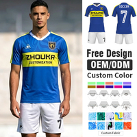 Conjunto de Uniforme de Fútbol Directo de Fábrica, Construcción Duradera, Impresión por Sublimación, Jersey de Fútbol Transpirable de Poliéster para Venta al Por Mayor