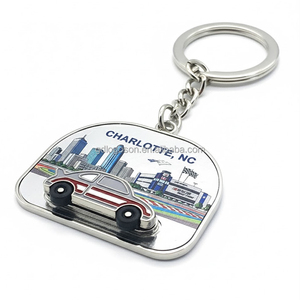 Porte-clés 2026 unique à design de voiture coulissable, cadeau touristique USA, double couche, Saint-Tropez Racing, interactif, en métal, style urbain - Product Image 1