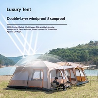 Tente de toit 096 pleine gamme, deux chambres, un salon, double couche, pliable, portable, résistante au soleil, imperméable, tente de camping toutes saisons