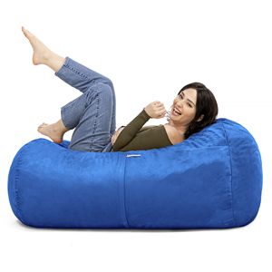 DB Jaxx 4 Ft Blueberry Lounger Bean Bag Cómodo Estilo minimalista contemporáneo Muebles para el hogar Sofá cama con relleno de espuma - Product Image 1