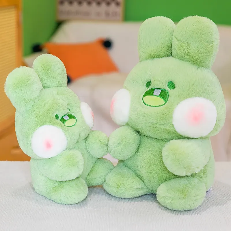Dudu boneka kelinci mainan mewah kelinci Kawai lucu pacar dan anak-anak hadiah grosir kustom kotak karton hijau uniseks
