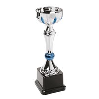 Décorations de trophées 225 mm bleu H en acrylique, bois, verre, cristal, plastique, fer plaqué or imprimé UV pour cadeaux promotionnels de salons professionnels
