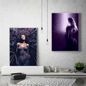 Pintura en Lienzo Personalizada sin Marco de Mujer Desnuda Dorada, Arte Abstracto en Aerosol al Óleo, Decoración Moderna para Pared de Sala de Estar, Dormitorio, Hotel - Product Image 4