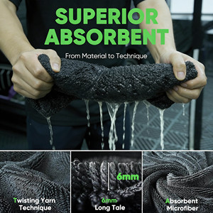 Serviette de séchage en microfibre torsadée pour voiture 1200 g/m², 1600 g/m², 1400 g/m² - Product Image 4